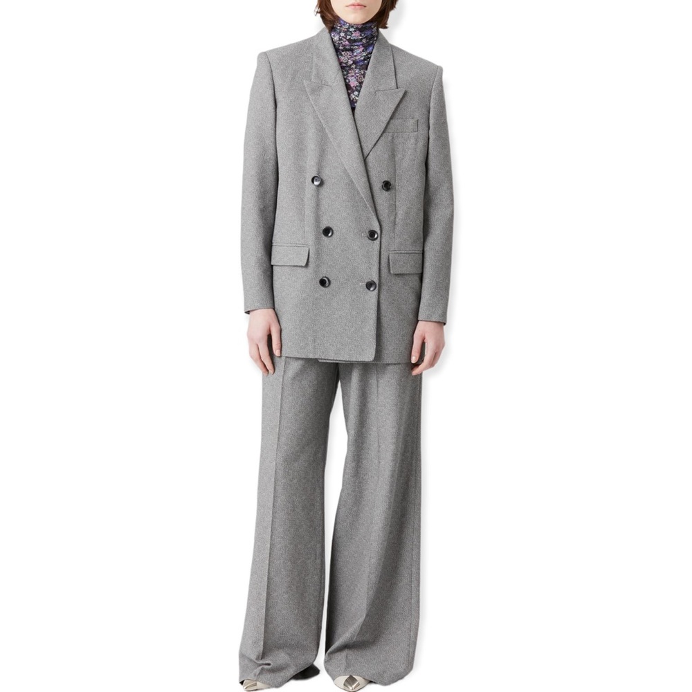 $1280 Isabel Marant Grey Double Breasted Blazer Size 34 - Picture 15 of 16